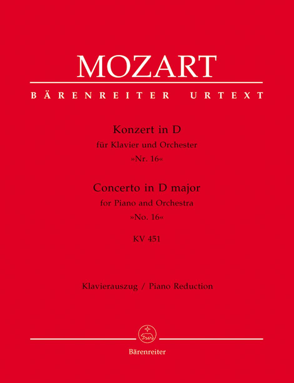 Concerto for Piano No.16 in D major (K.451) (Piano Reduction) Orchestra Music Flothuis Baerenreiter Germany